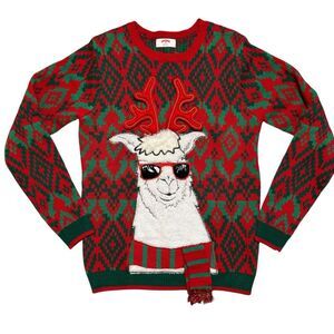Holiday Time Women's Llama Christmas Sweater Ugly Sweater Size Medium (38-40)